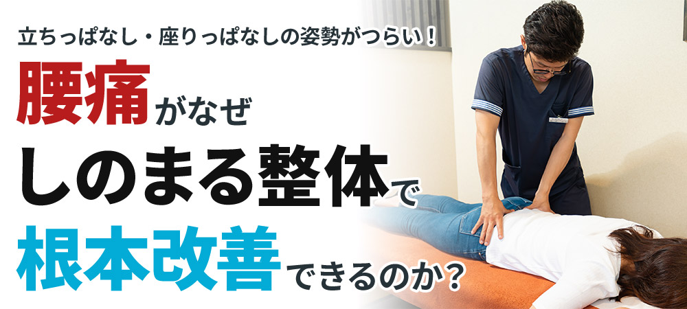 腰痛がなぜしのまる整体で根本改善するのか？